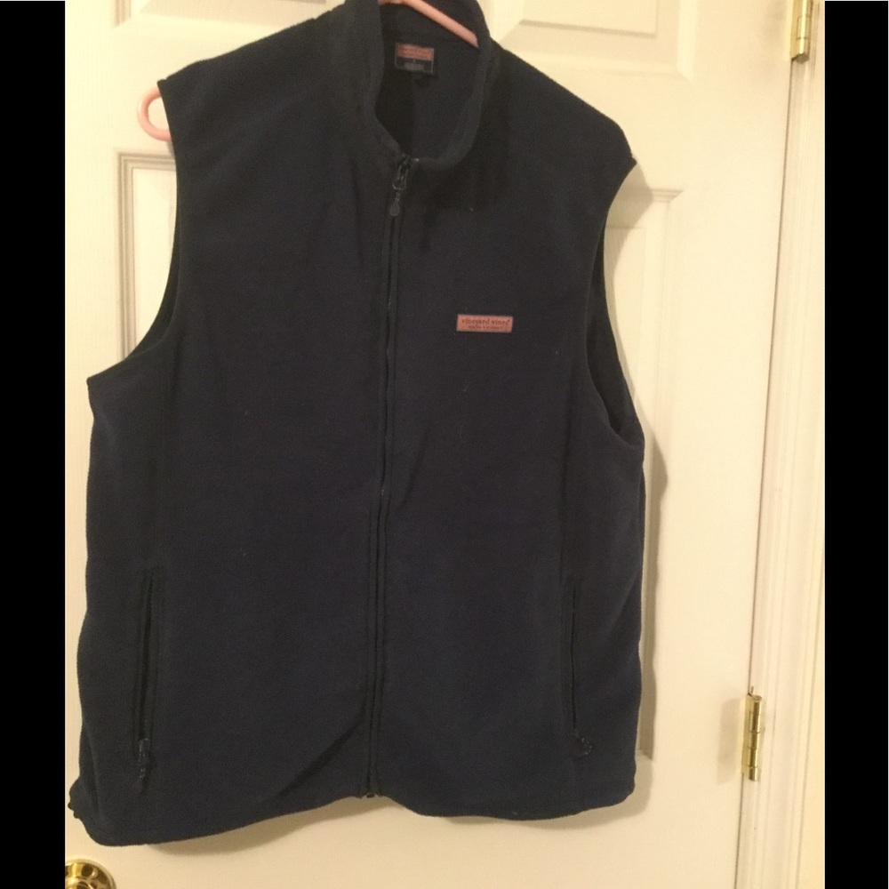 Men's navy blue fleece vest - great gift!