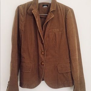 JCrew Corduroy tan blazer with plaid collar