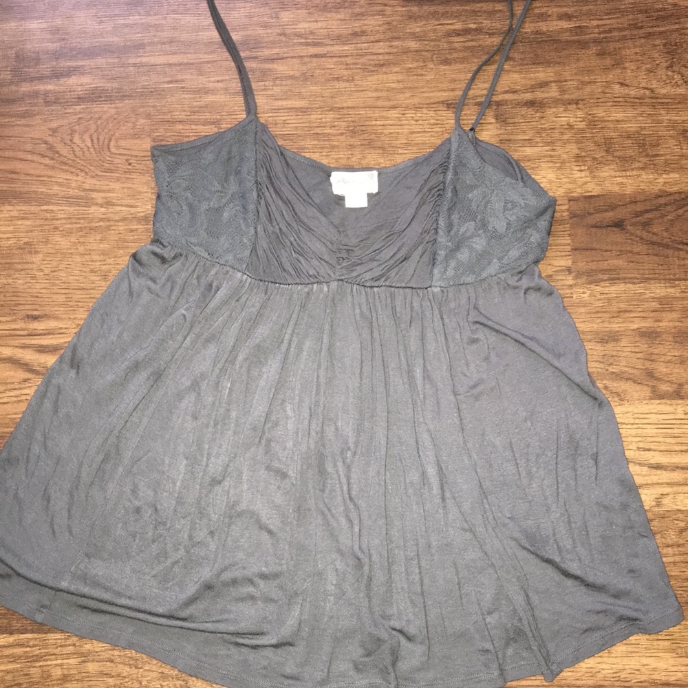 Gray baby doll tank top