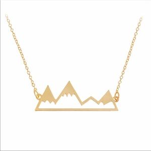 Gold plated mountain necklace