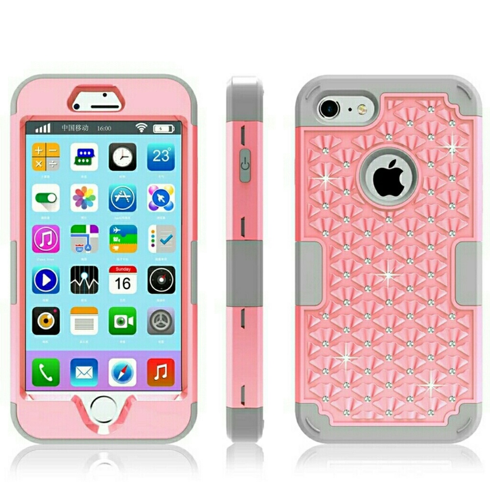 RHINESTONE IPHONE 7 ROSE GOLD HARD CASE