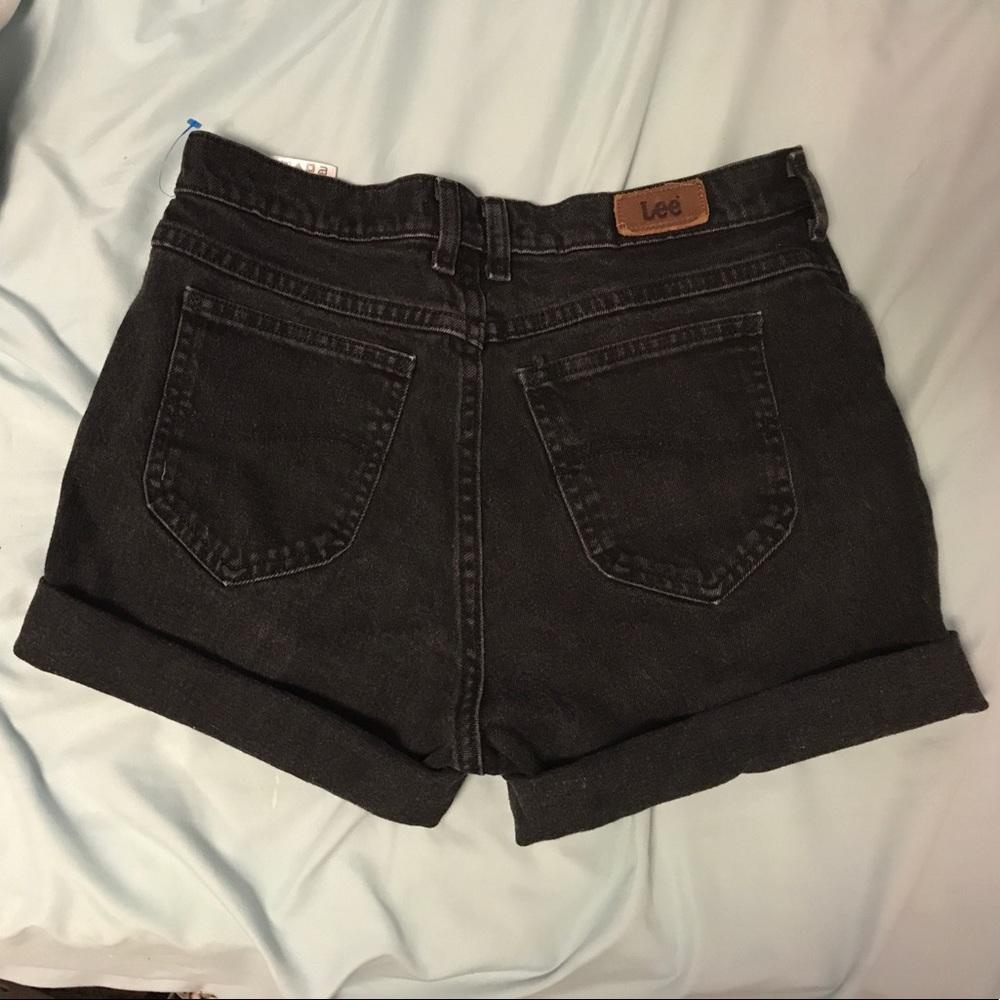 Vintage black Lee cuffed shorts
