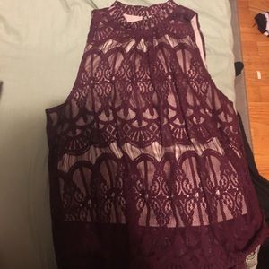 Burgundy lace top