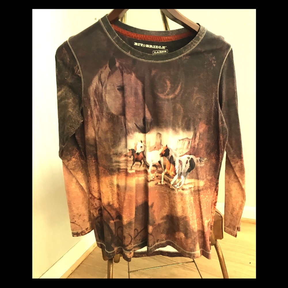 Vintage 90s Bit & Briddle Long Sleeve Shirt