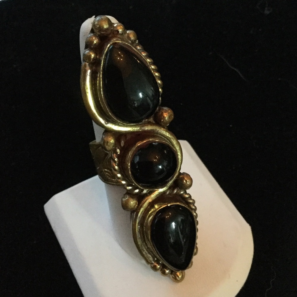 Vintage Tibetian Black Onyx Ring