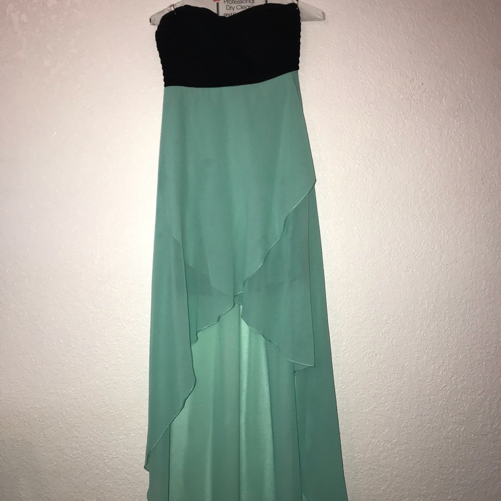 HIGH LOW STRAPLESS DRESS