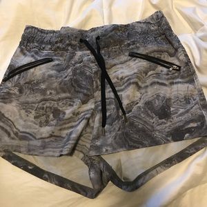 Grey print athletic shorts