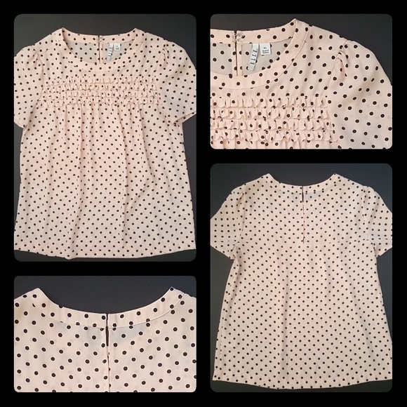 Elle Tops - 🏵🍃LOVELY Pink & Black Polka Dots Blouse Top