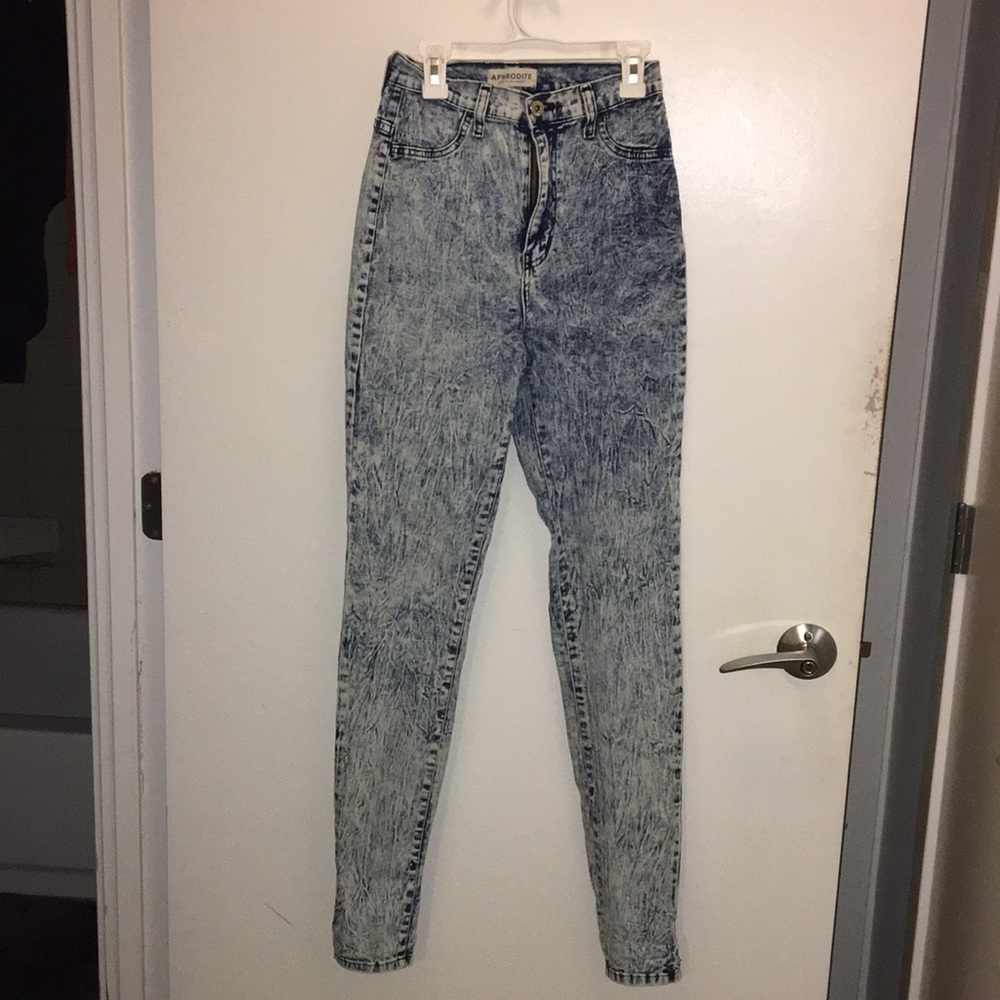 High Waisted Acid Wash Jeans