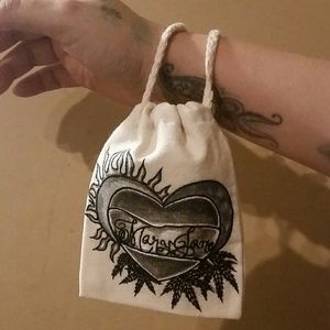 Hand painted mini canvas tote bag