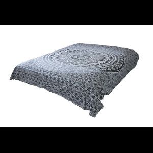Queen Hippie Grey Ombre Mandala Tapestry Bohemian