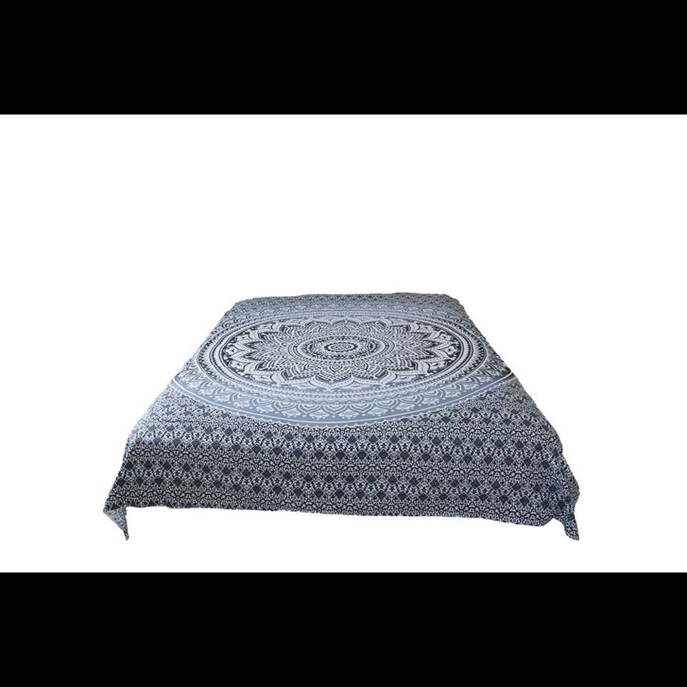 Twin Hippie Grey Ombre Mandala Tapestry Bohemian