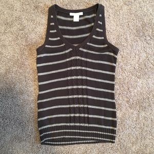Grey stripped sweater vest