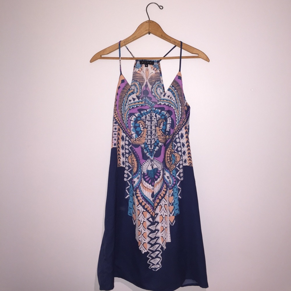 Printed High-neck Shift Dress