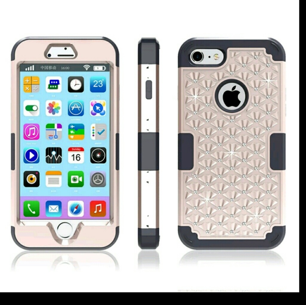 RHINESTONE GOLD IPHONE 7 PLUS COVER