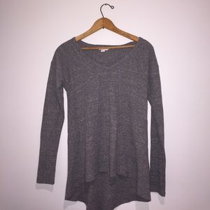 Grey High-low Waffle top