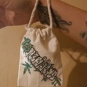 Hand painted mini canvas tote bag