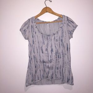 Dusty Blue Tie-dye Boat-neck t-shirt