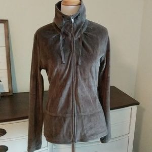 Reebok velour retro look zip up jacket w pockets