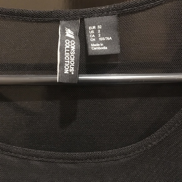 Gray and black bodycon dress with mesh sz 2 - Picture 5 of 7