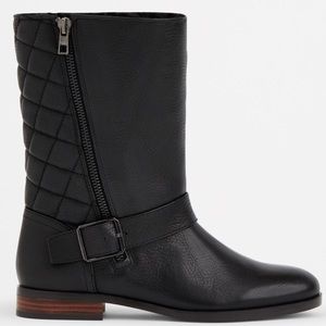 Ann Taylor Flora Quilted Leather & Shearling Boots