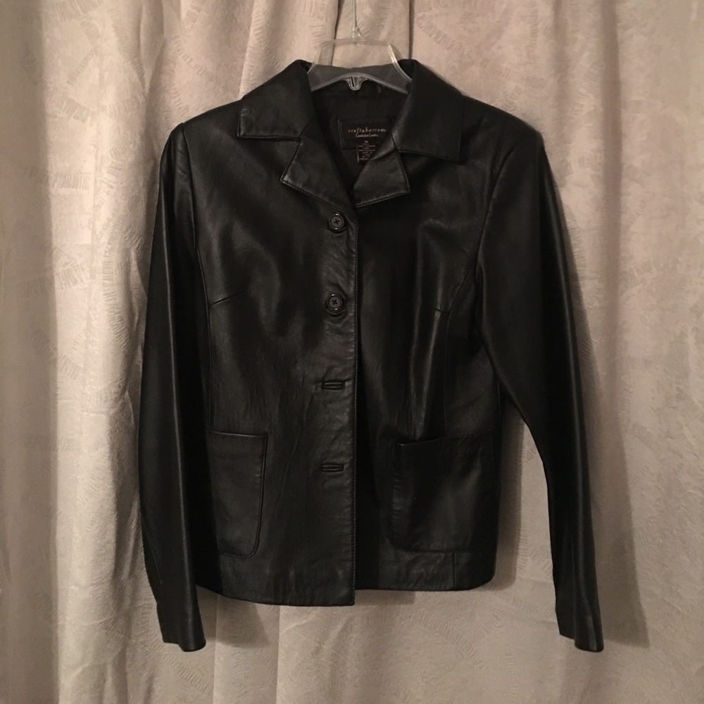 Black leather jacket