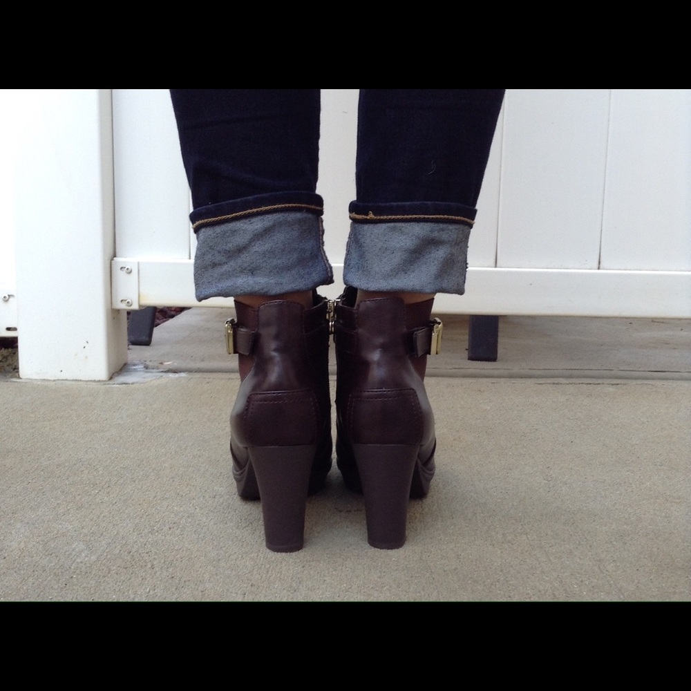 SOLD- Etienne Aigner- Brown Ankle Booties - Picture 5 of 8