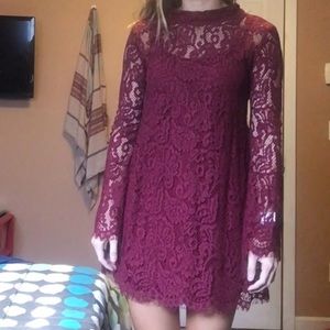 Burgundy mini dress