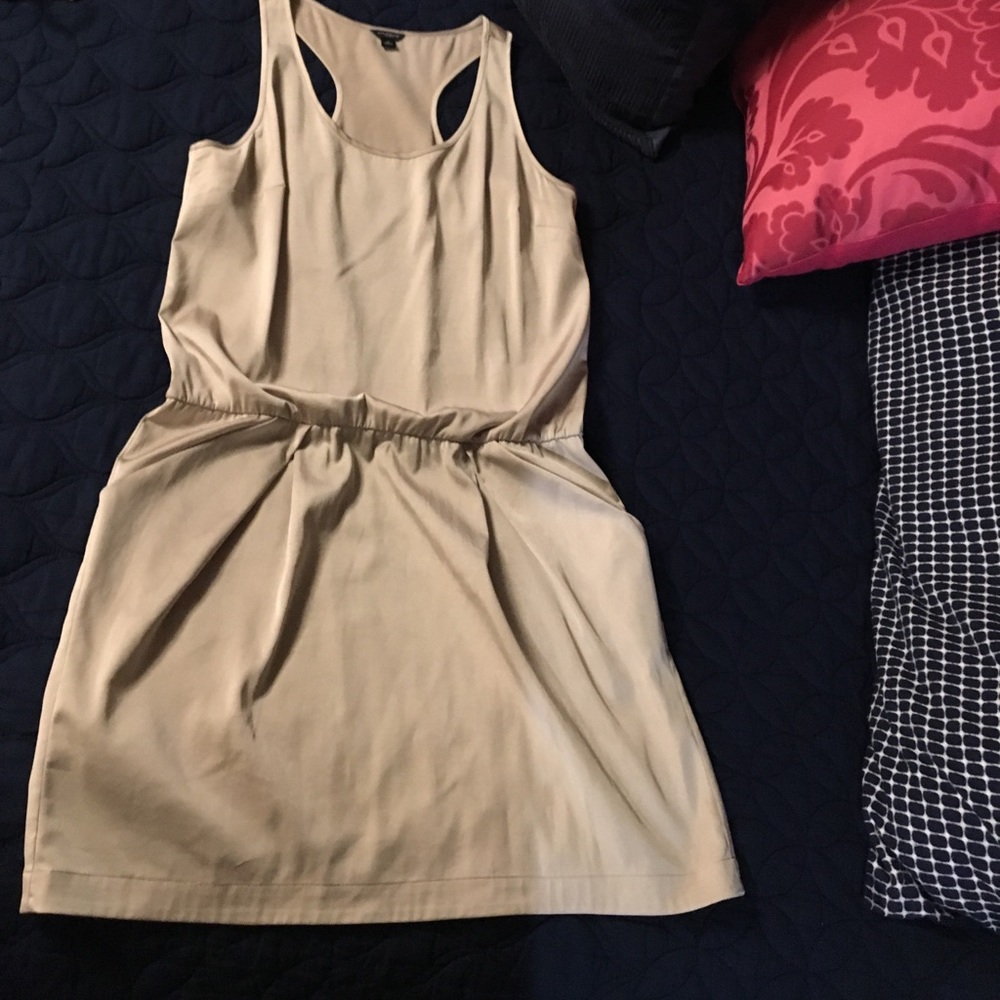Gold silk dress