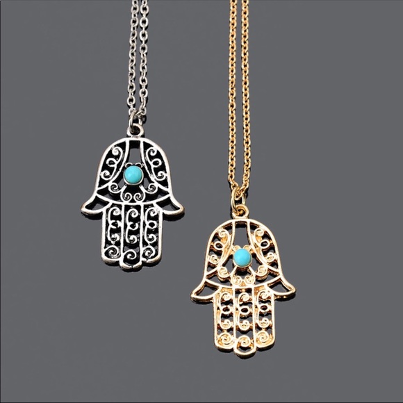 Hamsa necklace silver or gold NWOT - Picture 2 of 2