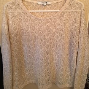 Crocheted cream blouse