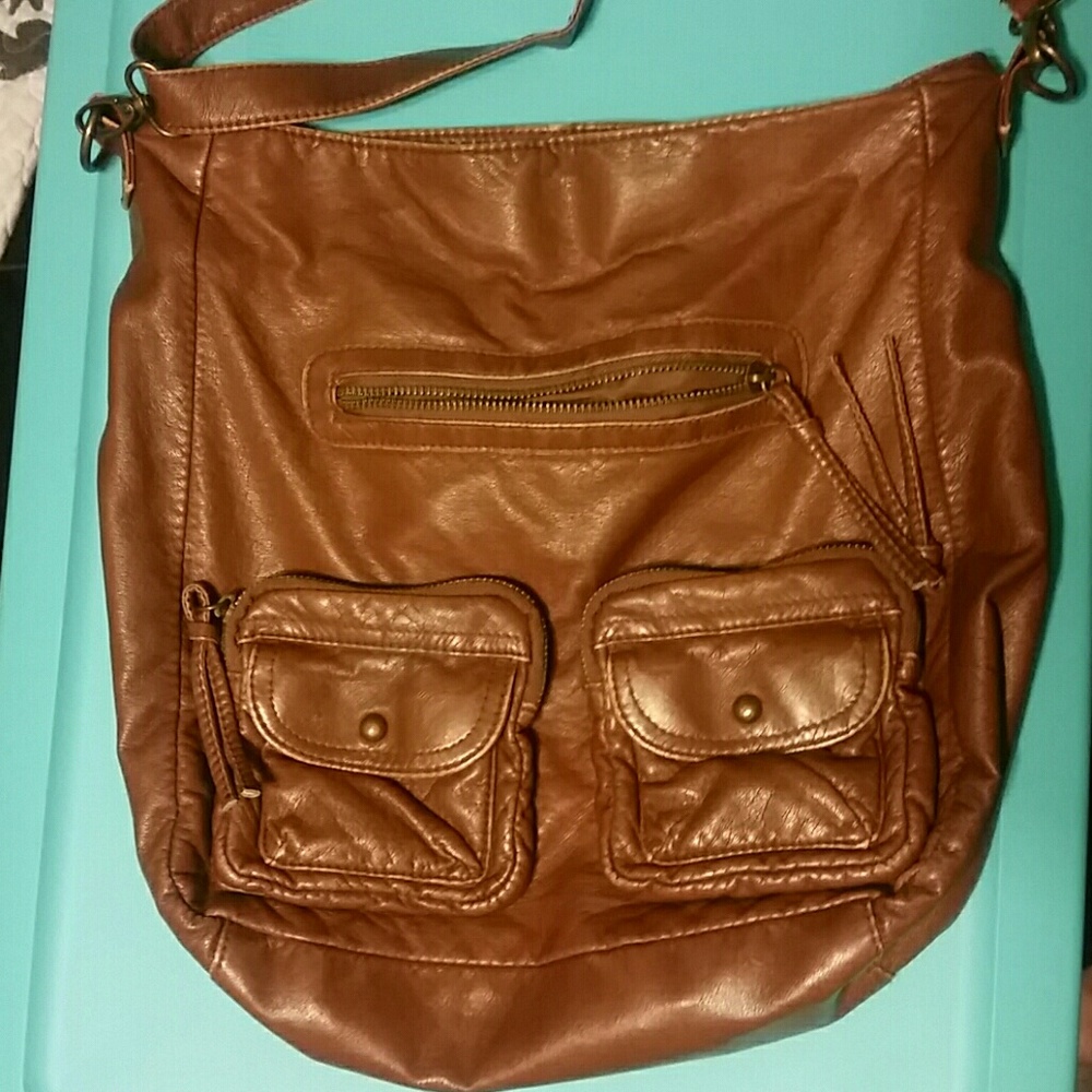 Leather over the shoulder purse
