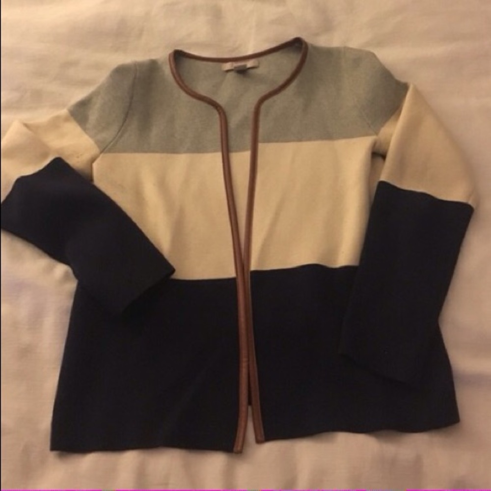 Banana Republic Cotton Jacket Sweater color block