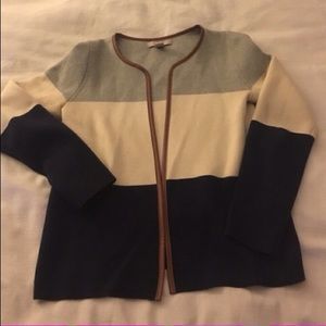 Banana Republic Cotton Jacket Sweater color block