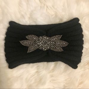 Black Ear Warmer with Beading