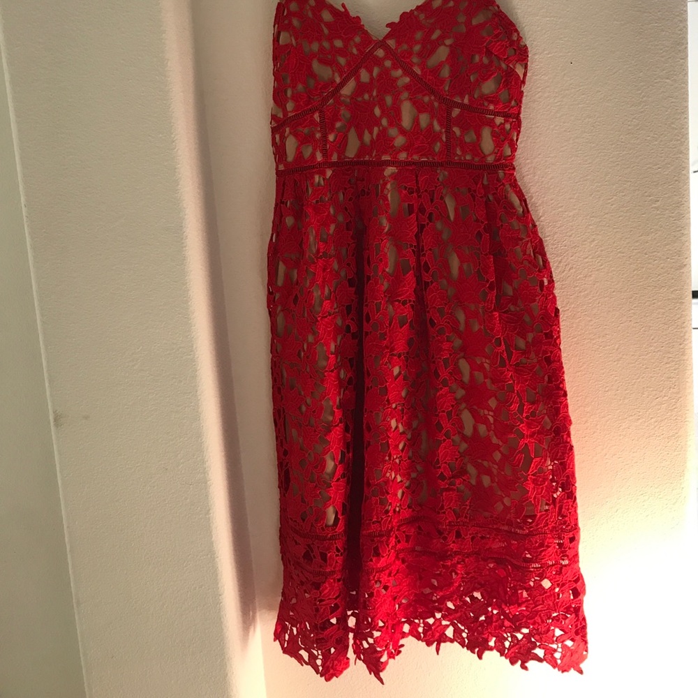 Red party dress