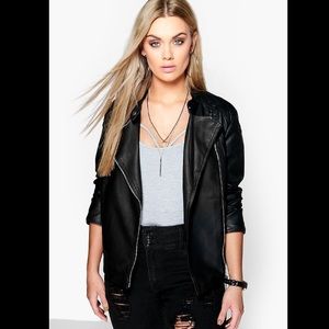 Boohoo plus size Eliza Quilted Faux Leather jacket