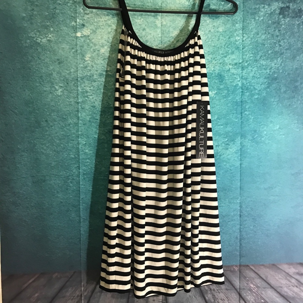 Kamali kulture black white stripe dress size XS