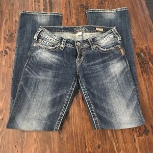 Silver pioneer bootcut jeans