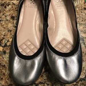 Vince Camuto silver flats
