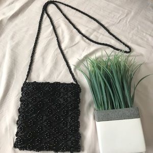 Black beaded purse