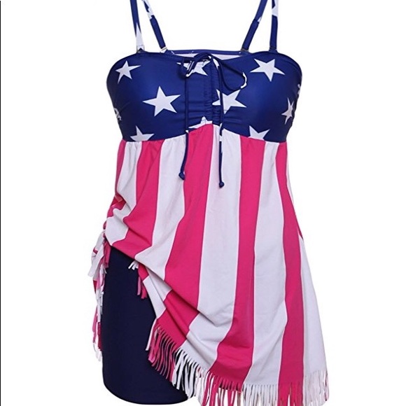 Other - AMERICANA PATRIOTIC FLAG TANKINI SWIM SUIT 18W