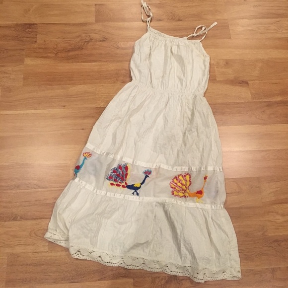Vintage dress with print on bottom sewn by hands - Picture 1 of 3