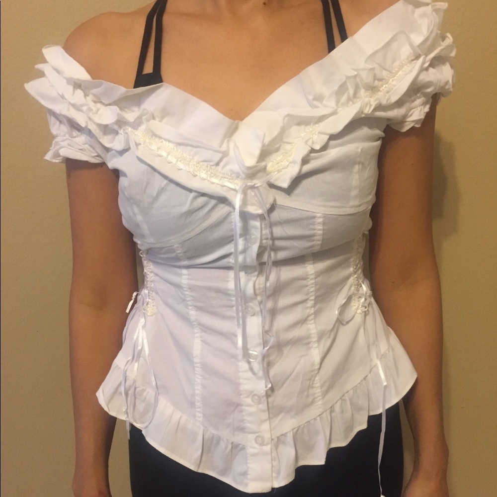 White corset top