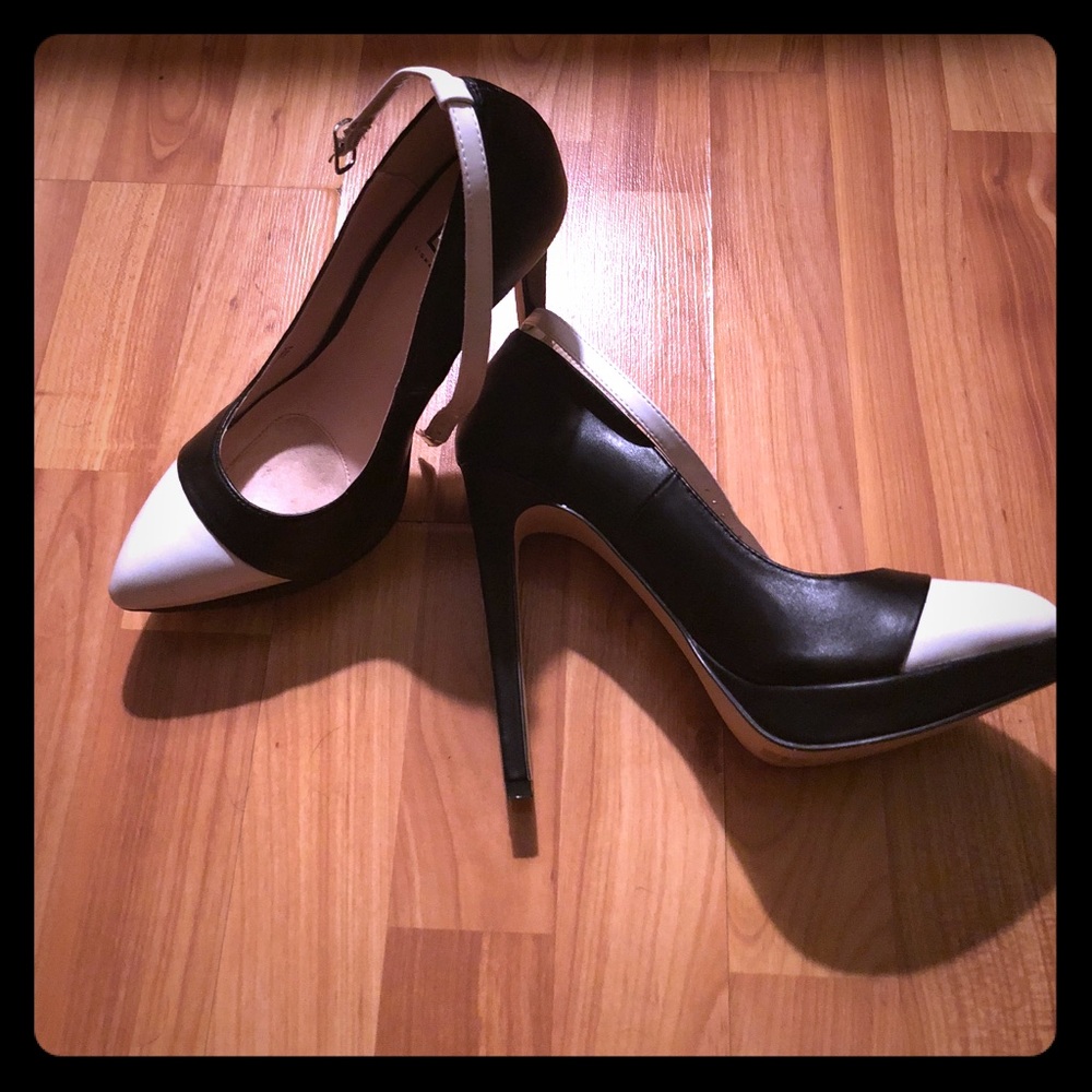 Black and white pumps