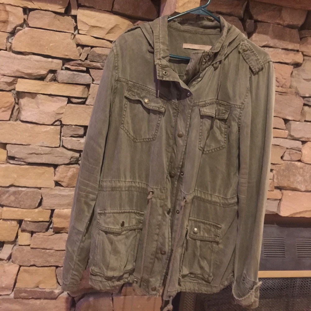 Army green utility jacket