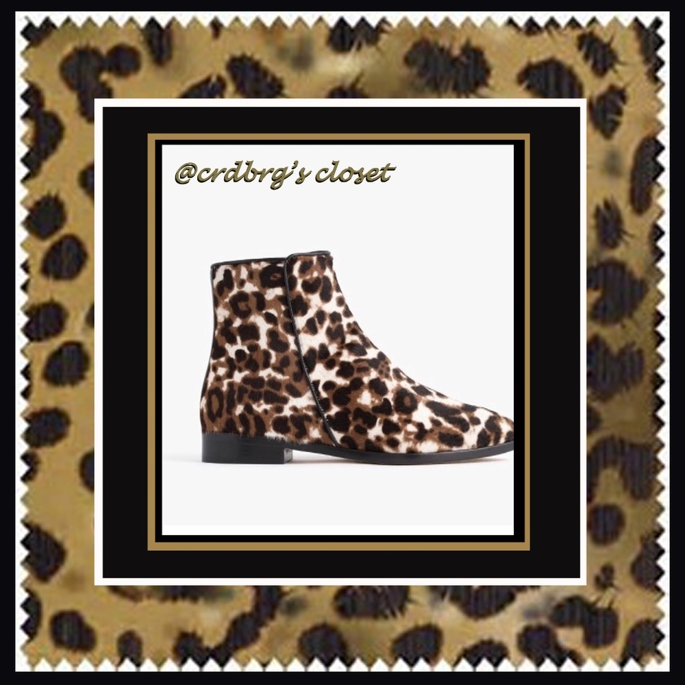 NEW! JCrew Leopard Calf-Hair Boots