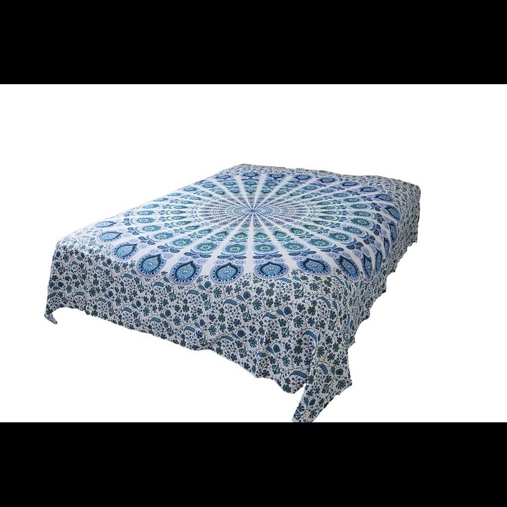 Queen Blue Psychedelic Mandala Tapestry Bohemian