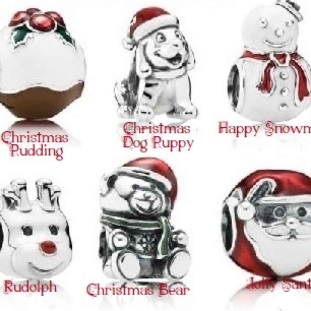 Christmas (6) Set of European Charms