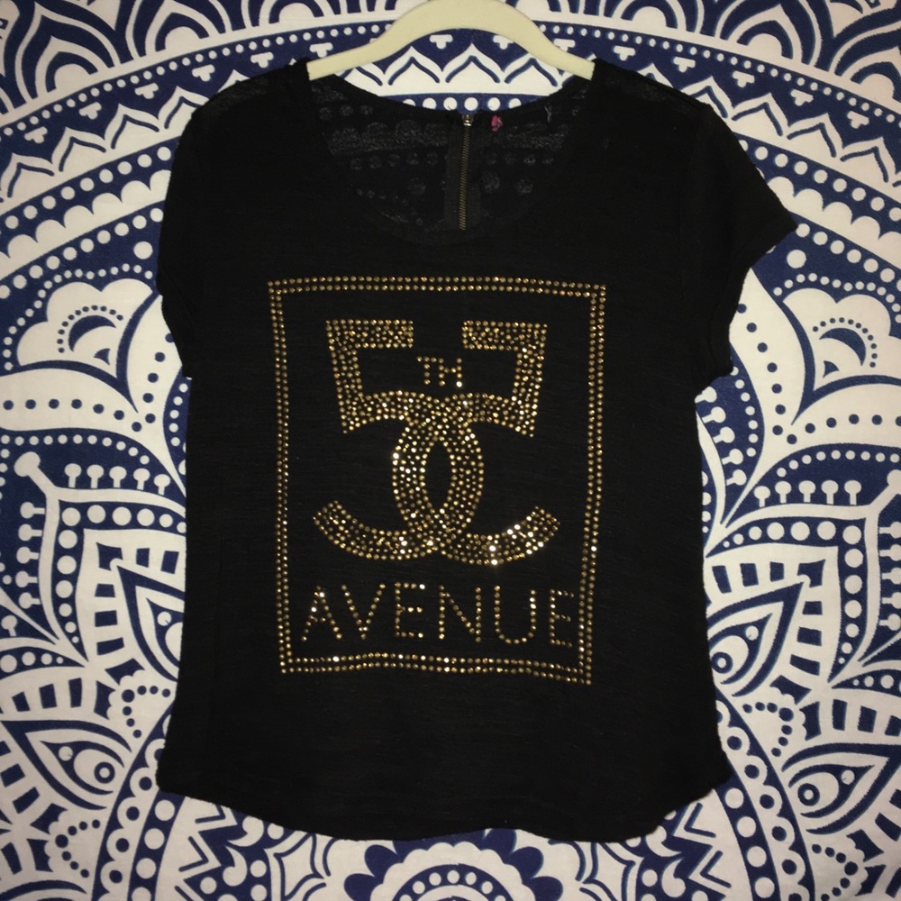 The 5th Avenue Black Gold Studded Shirt